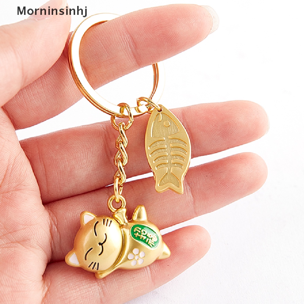 Mornin Jepang Lucky Cat Keychain Kawaii Pernak Pernik Aksesori Tas Mobil Liontin Keychain Hadiah id