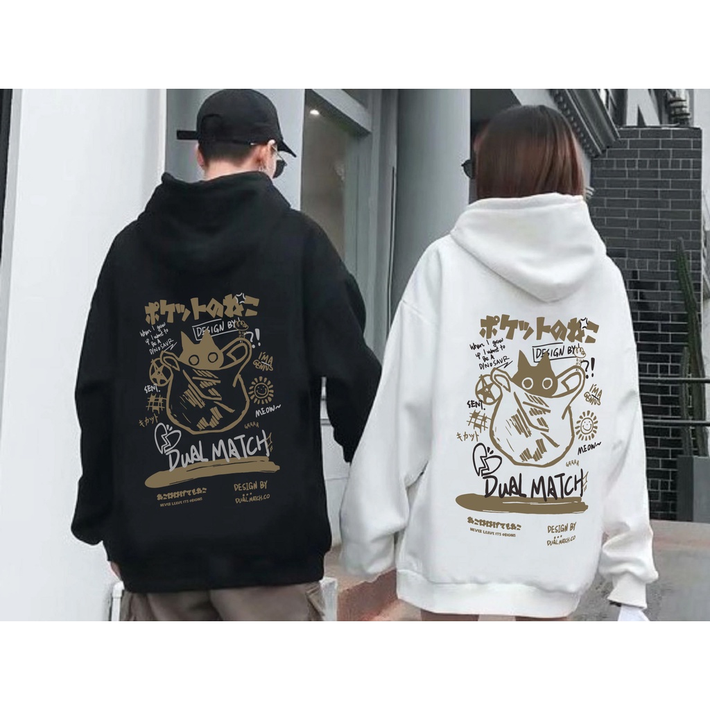 Promo Bisa Bayar Ditempat Hoodie Pasangan Pria Wanita Dual Match Kucing Retro Baru Pakaian Jalanan Wanita Longgar Jepang Mantel Beludru Rubah Perak Longgar Longgar Pakaian Kawaii Kasual Kaus Y2k