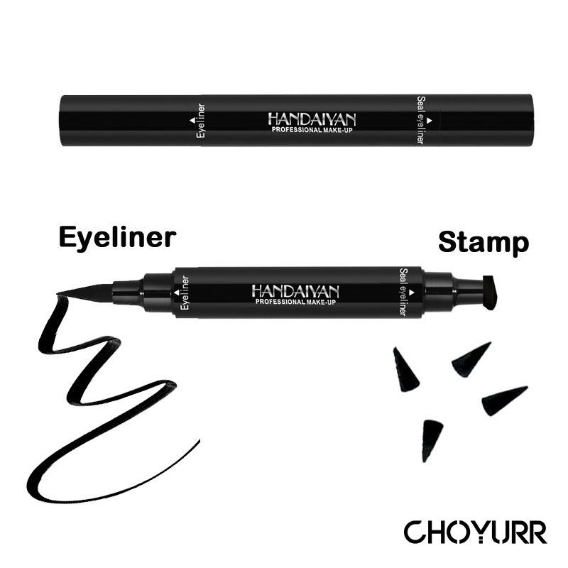 【COD】Eyeliner Stamp 2 In 1 Waterproof Black Liquid Wing Eye Liner Eyeliner Pensil Waterproof Ukuran Stamp Small Original-CH