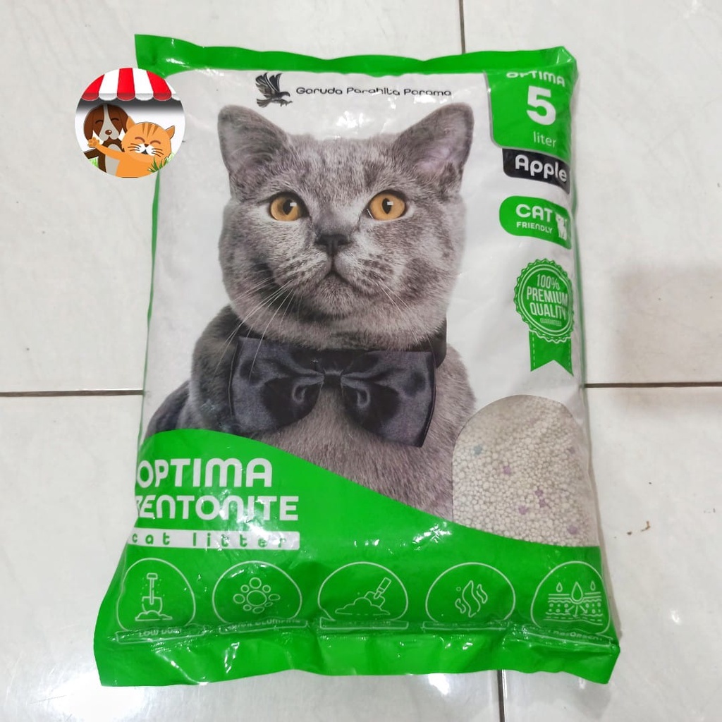 Pasir Kucing Gumpal Wangi OPTIMA Cat Litter Premium 5 Liter Bentonite