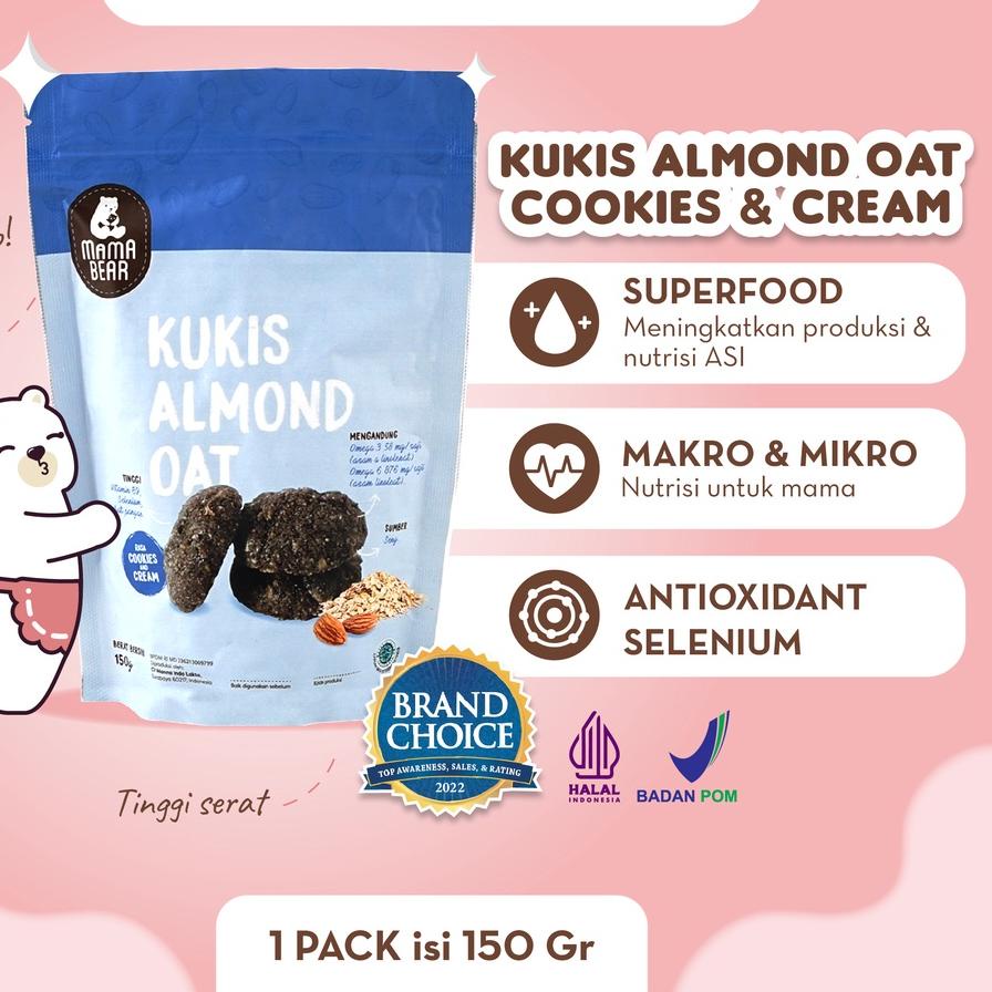 

Terbaik MamaBear Kukis Almond Oat rasa Cookies & Cream | Pelancar ASI | ASI Booster murah