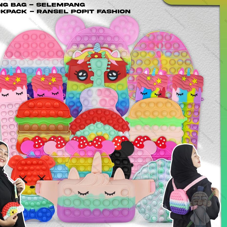 Code5l5Kz ❤️ SUHU ❤️ TAS POP IT JELLY SLING BAG SELEMPANG BACKPACK RANSEL POPIT FASHION