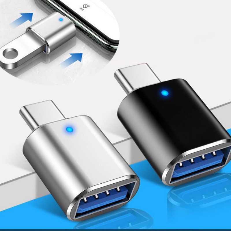 Adaptor 3A Aluminium Alloy USB Ke Tipe-C Female/Converter USB-C Untuk Komputer/Handphone Adaptor Konektor Kabel