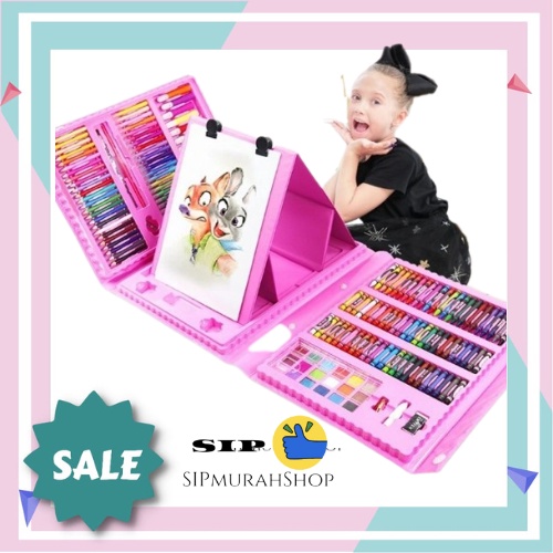 Crayon Anak Set 208pcs / Krayon Mewarnai Anak 208pcs / Pensil Warna Set 208pcs Pensil Warna 208pcs / Art Set / Coloring Set 208 pcs / Crayon Set Koper / 208 Pcs Pensil Warna Alat Tulis Set Crayon Art Set 150 / CRAYON ART SET PENSIL WARNA