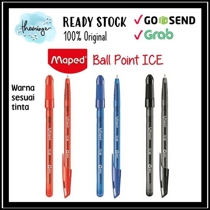 

Maped Ball Point Pen Ice Pulpen Pena Hitam Merah Biru