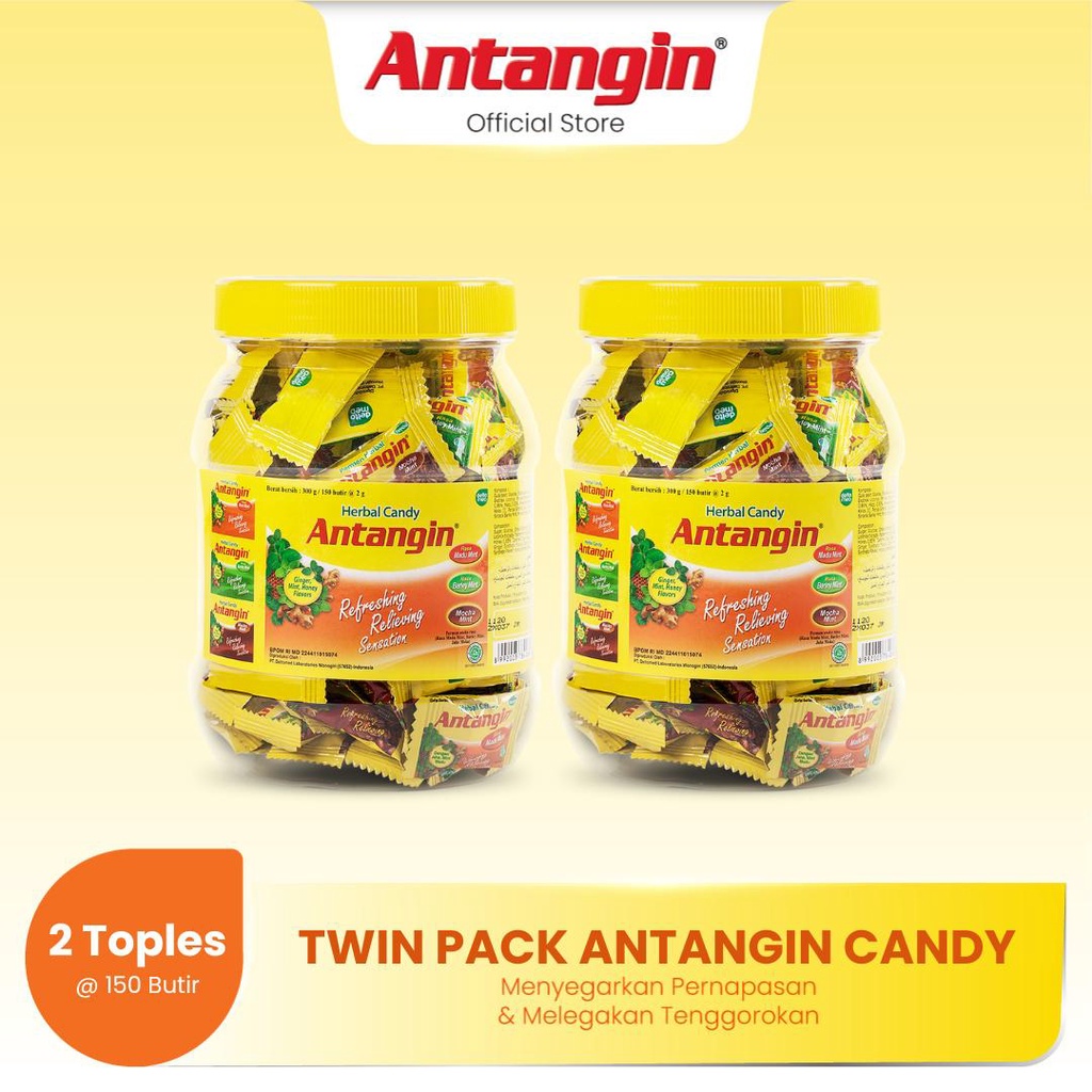 

Twin Pack Antangin Permen Herbal Toples 150 Butir - Pelega Tenggorokan