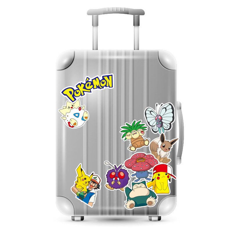 Lucu Pikachu Emoji Kartun Anime Tahan Air Stiker Buku Pegangan Notebook Phone Case Luggage Sticker