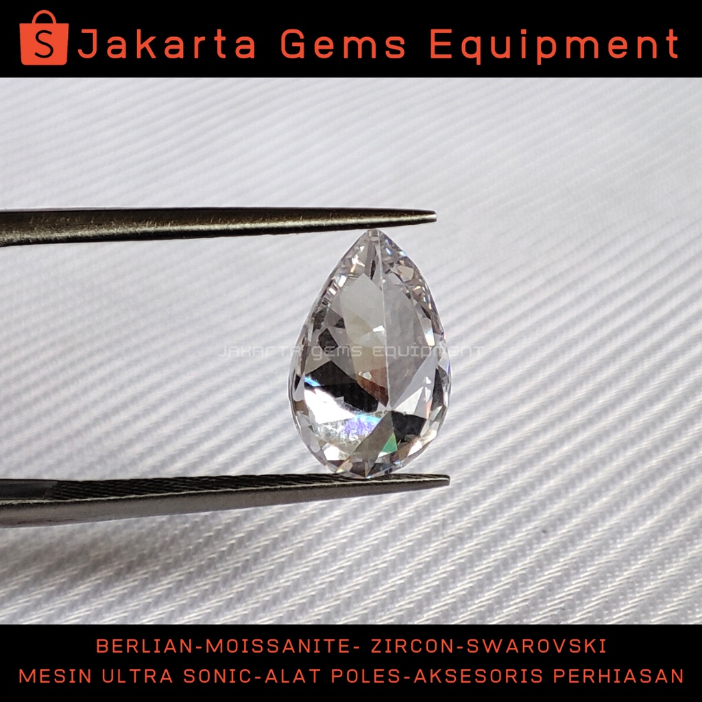 Batu Permata Zircon Tetes AAA - 8x12mm - Cut Standart / Batu Permata Zircon Teardrop Zircon A3