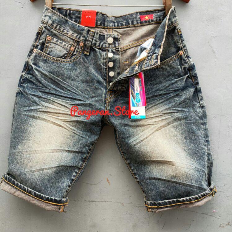 ✬ Celana Pendek Import Pria 501 Snow Ringkel Vietnam Series Terbaru / Celana Pendek Pria 501 Terlari