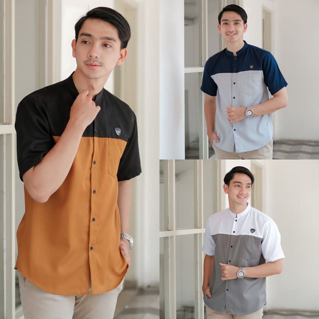 Banting Harga Baju koko kurta pria dewasa lengan pendek bahan premium terbaru