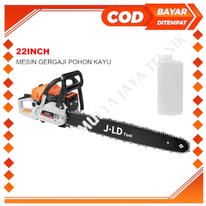 New Gergaji Mesin Senso Bensin Chainsaw Mini Potong Kayu Bar 22 inch JLD tools