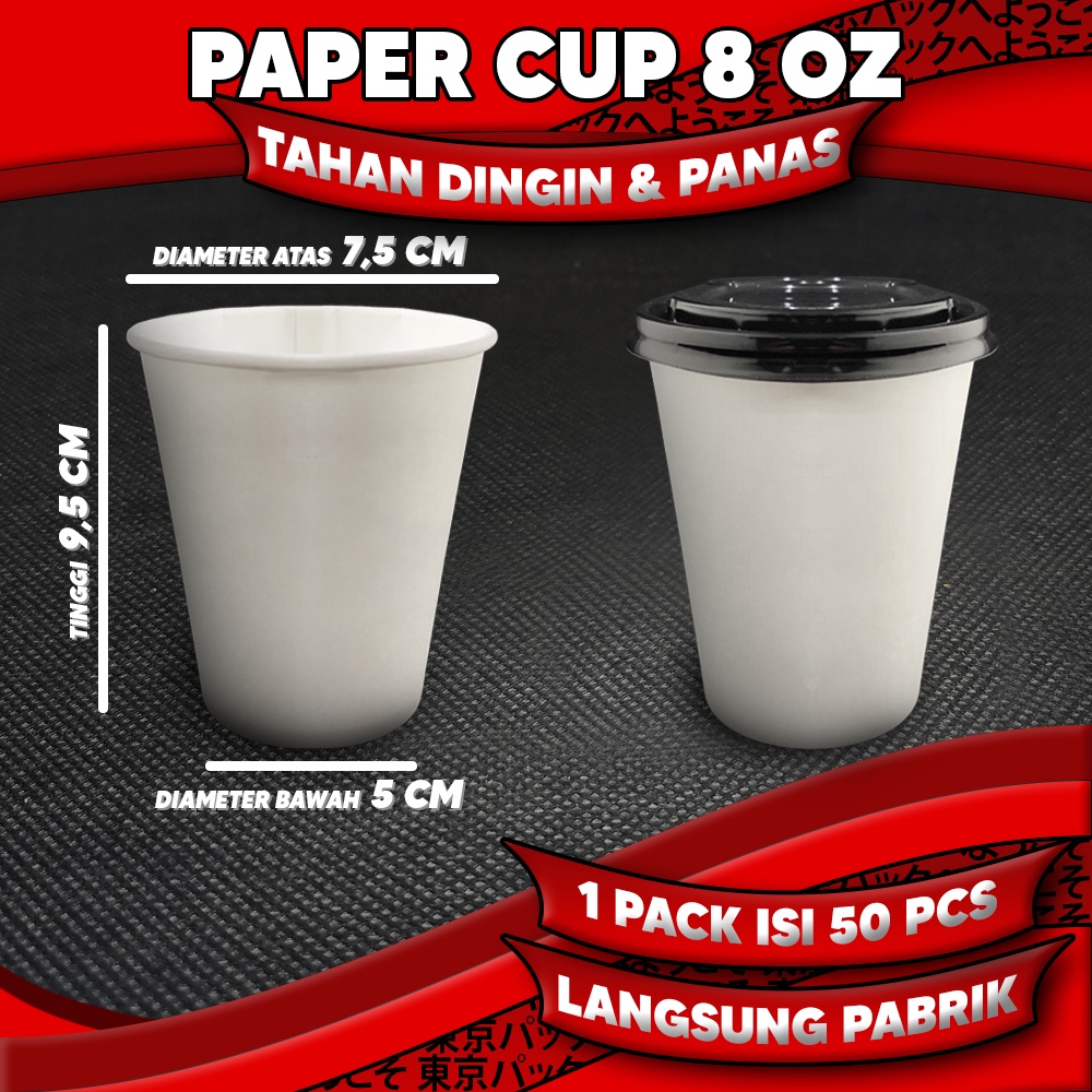 Hot Paper Cup/ Gelas Kertas Minuman Panas / Paper Cup Polos PREMIUM