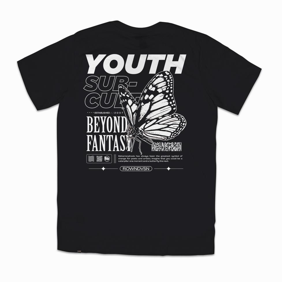 Best Seller Rown Division Official T-Shirt - Rowndvsn Kaos Monarch Black - TC007