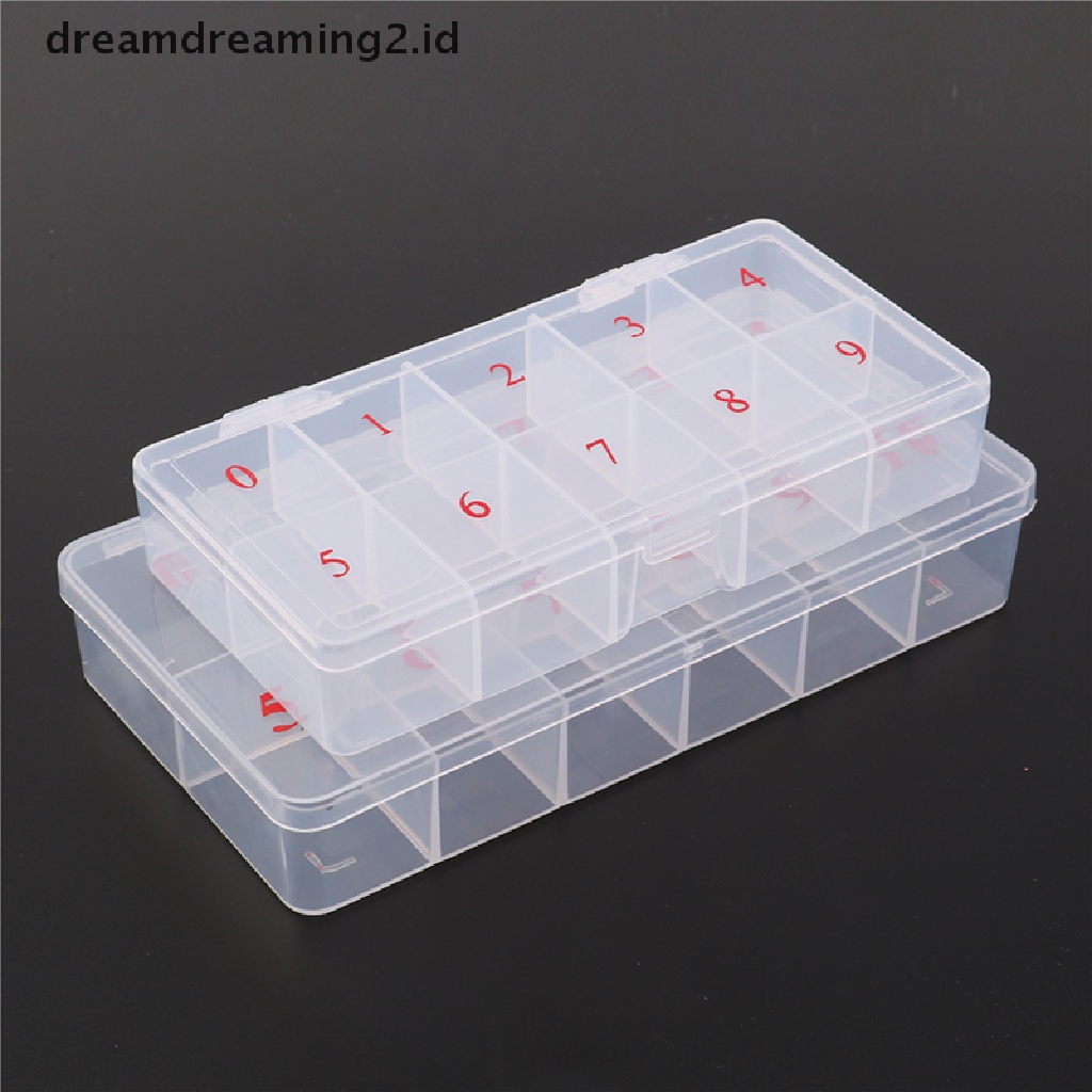 (dream) 10cells fake nail art tips box Tempat Penyimpanan fake nail art tips box case.