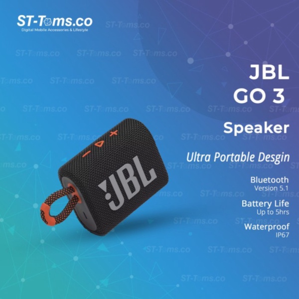 Unik JBL GO 3 Bluetooth Wireless Speaker - Black/Orange Limited