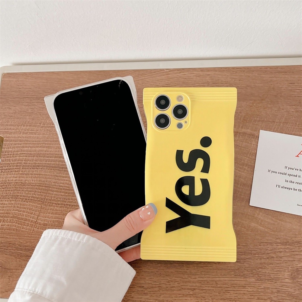 Candy YES Case VIVO Y22 Y16 Y35 Y22 Y01 Y21 Y21T Y33S Y33T Y20 Y20S Y20i Y15S Y15A Y17 Y15 12 Y11 Y19 Y91C Y1S Y95 Y93 Y91 Y50 Y30 Huruf Kreatif Ya TPU Soft Cover