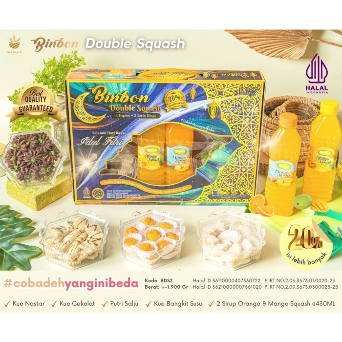 

Kue Kering Lebaran Binbon Double Squash Halal / Hampers Kue