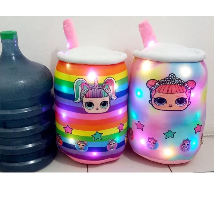 ✧ Bantal Boba Pelangi LED/Boneka Boba LED ●