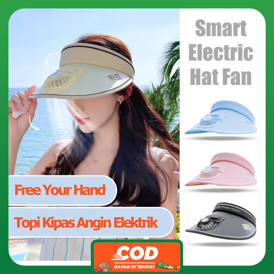 Topi Kipas Angin / Topi Kipas Angin Anak / Topi Kipas Angin Dewasa / Topi Kipas Angin usb / Topi Anti UV / Topi Anti UV Wanita / Topi Anti UV Matahari / Topi Kipas Angin Topi Anti UV USB Charge Kipas Protable Fan Fashion