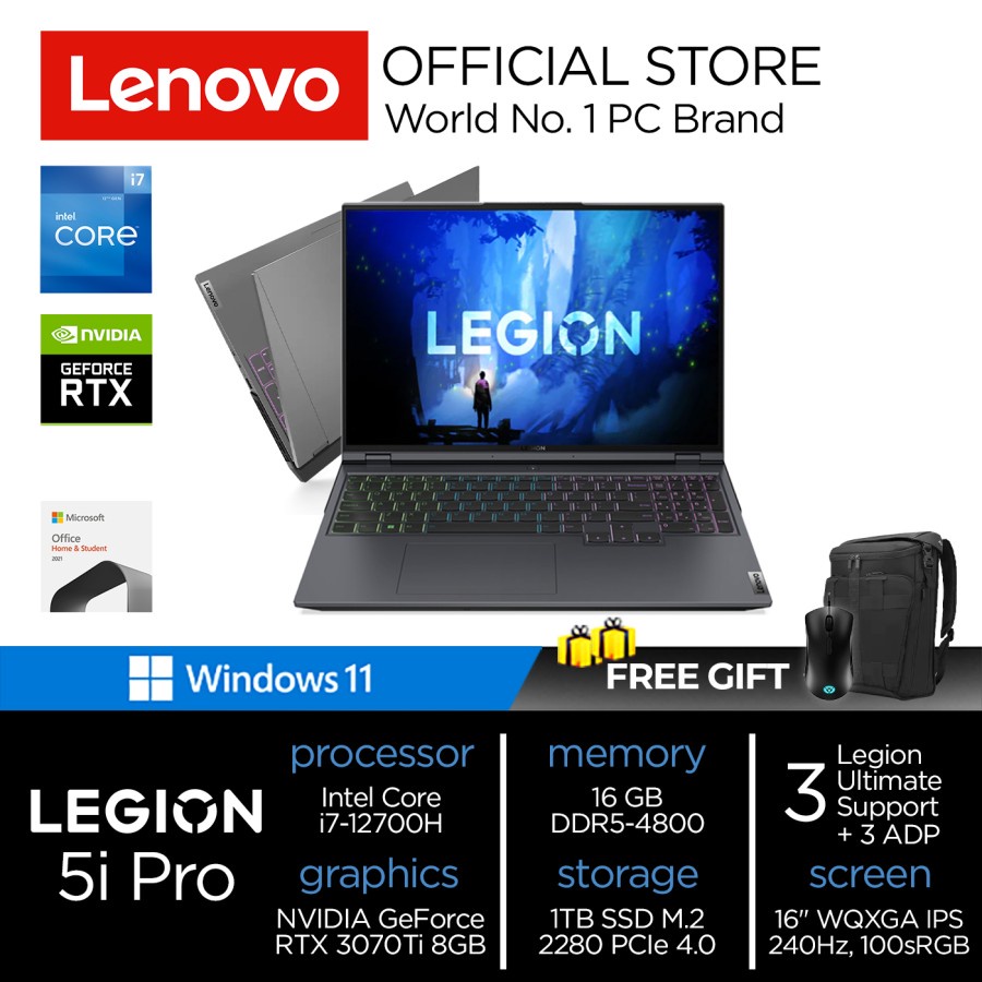 Lenovo Legion 5 Pro 16IAH7H | i7 12700H 16GB 1TBssd RTX3070Ti 8GB