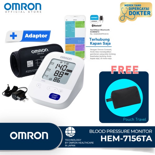 OMRON Tensimeter Digital + Bluetooth HEM 7156T-A