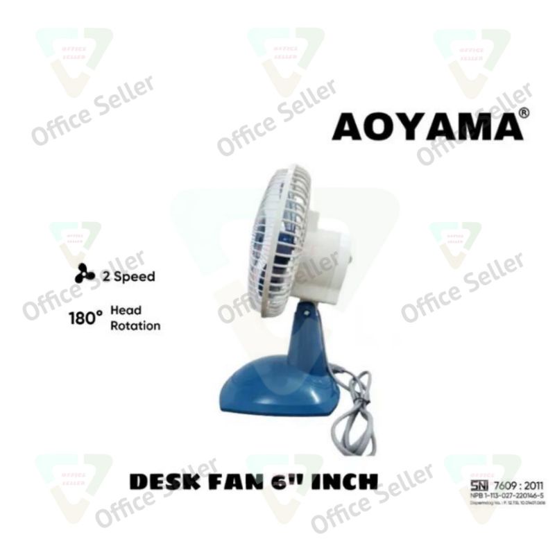 Kipas Angin Meja 6 inci | Kipas Angin Duduk 6&quot; | Desk Fan Aoyama 6 inch