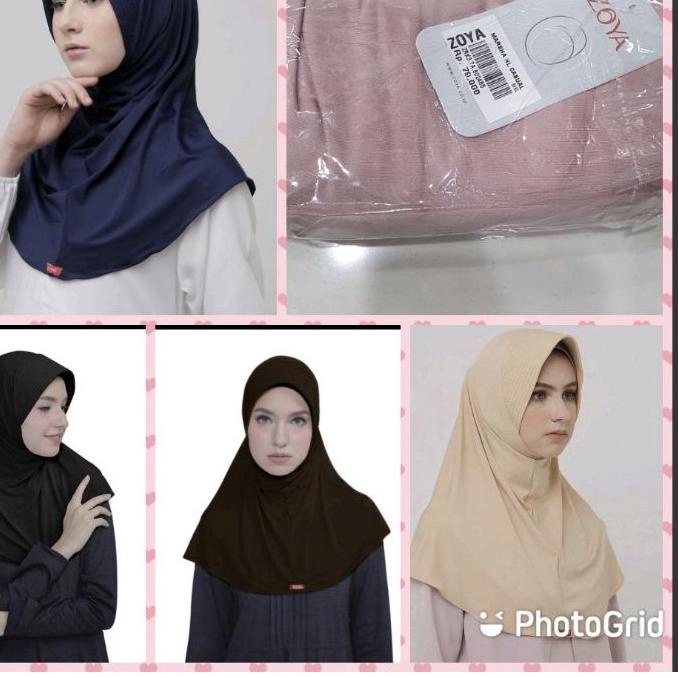 ✪ Marsha HL Casual Ready PUTIH  HITAM DARK BROWN NAVY SAND DUSTY Bergo Sekolah Original ZOYA 100%HEI