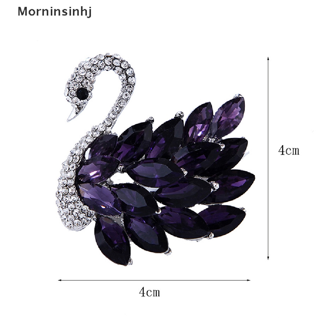 Mornin Bros Swan Kristal Zirkon Vintage Untuk Wanita Pesta Perjamuan Brooch Perhiasan Hadiah id