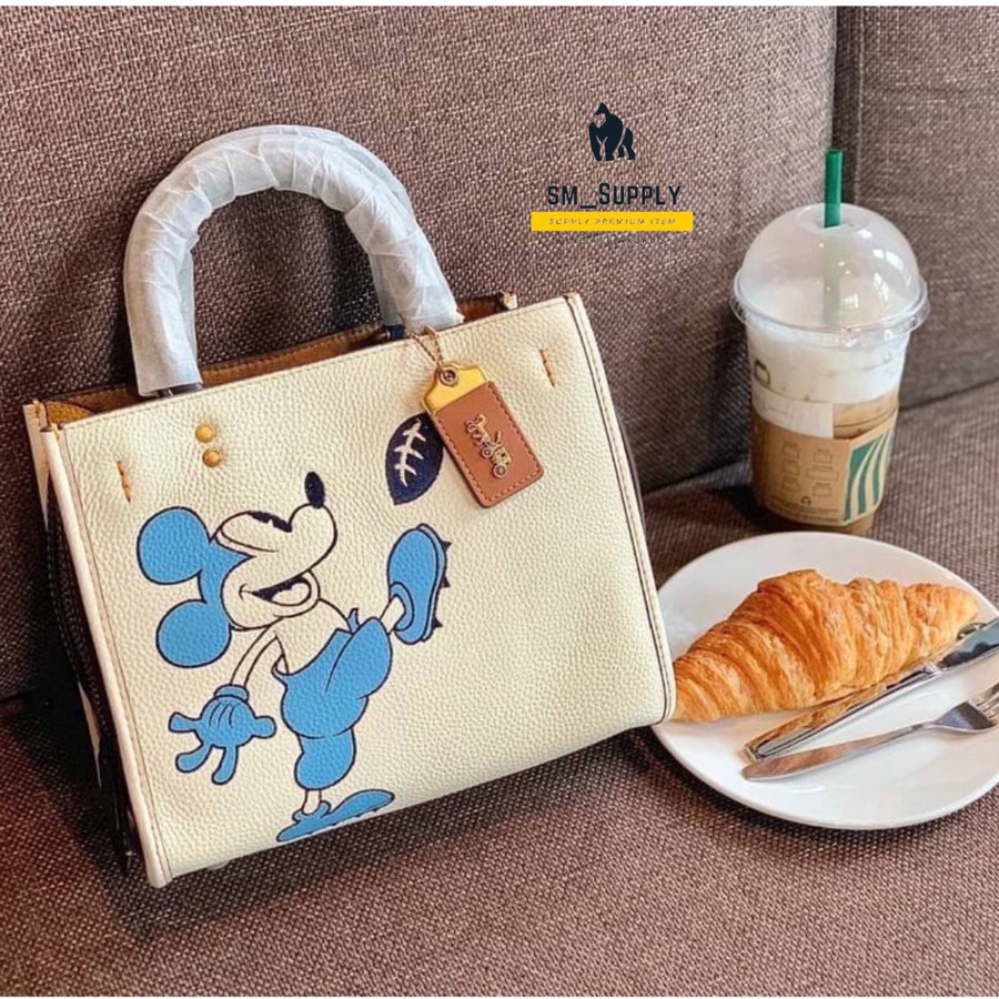 COACH TAS WANITA X DISNEY ROGUE 25 WITH MICKEY MOUSE SLING BAG C6166