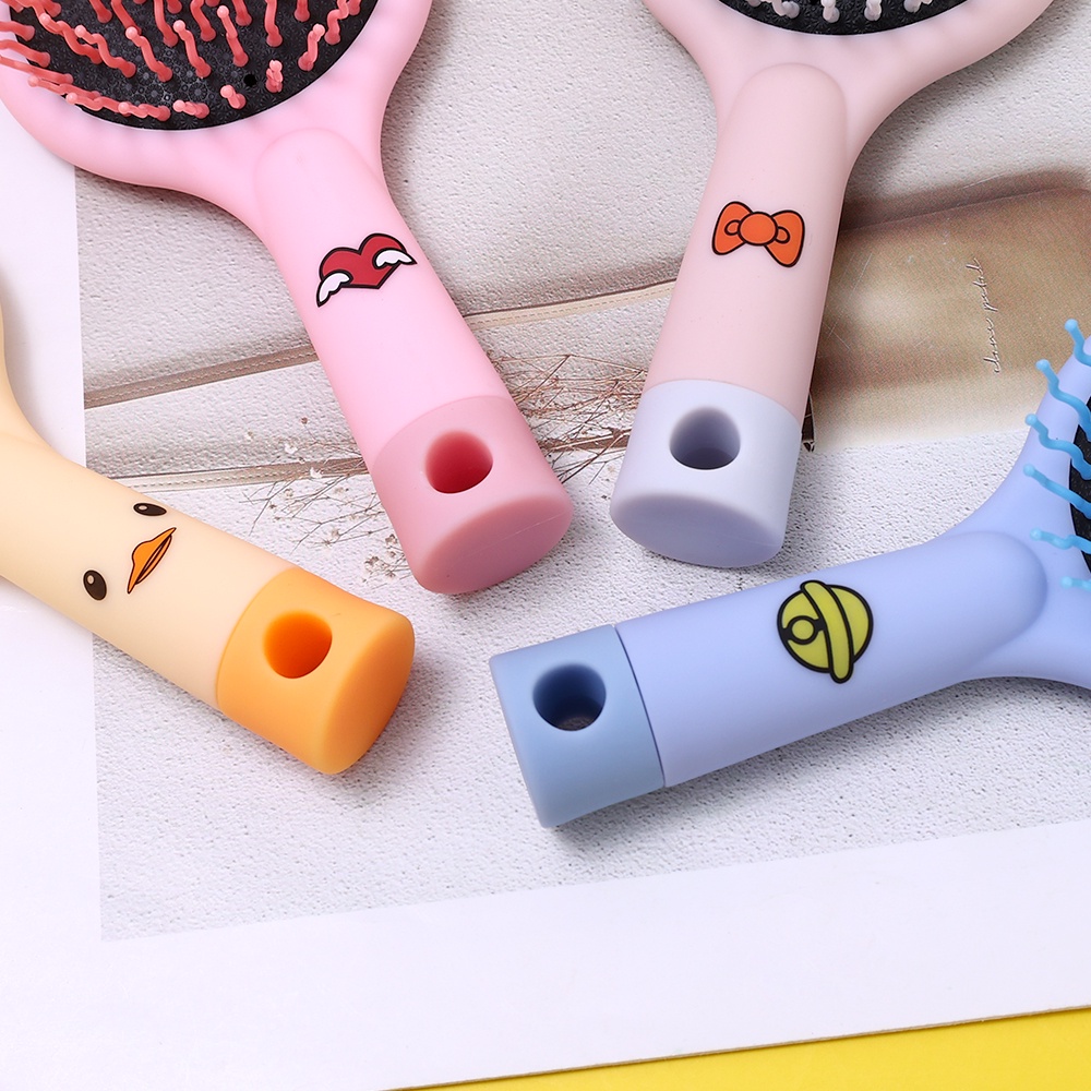 1pc Sisir Bantal Udara Mini Lucu Sisir Pijat Airbag Portabel Sisir Kecil Dengan Cermin Kartun Sisir Lucu Anti Statis Pegangan Sisir Cermin Rias Untuk Wanita