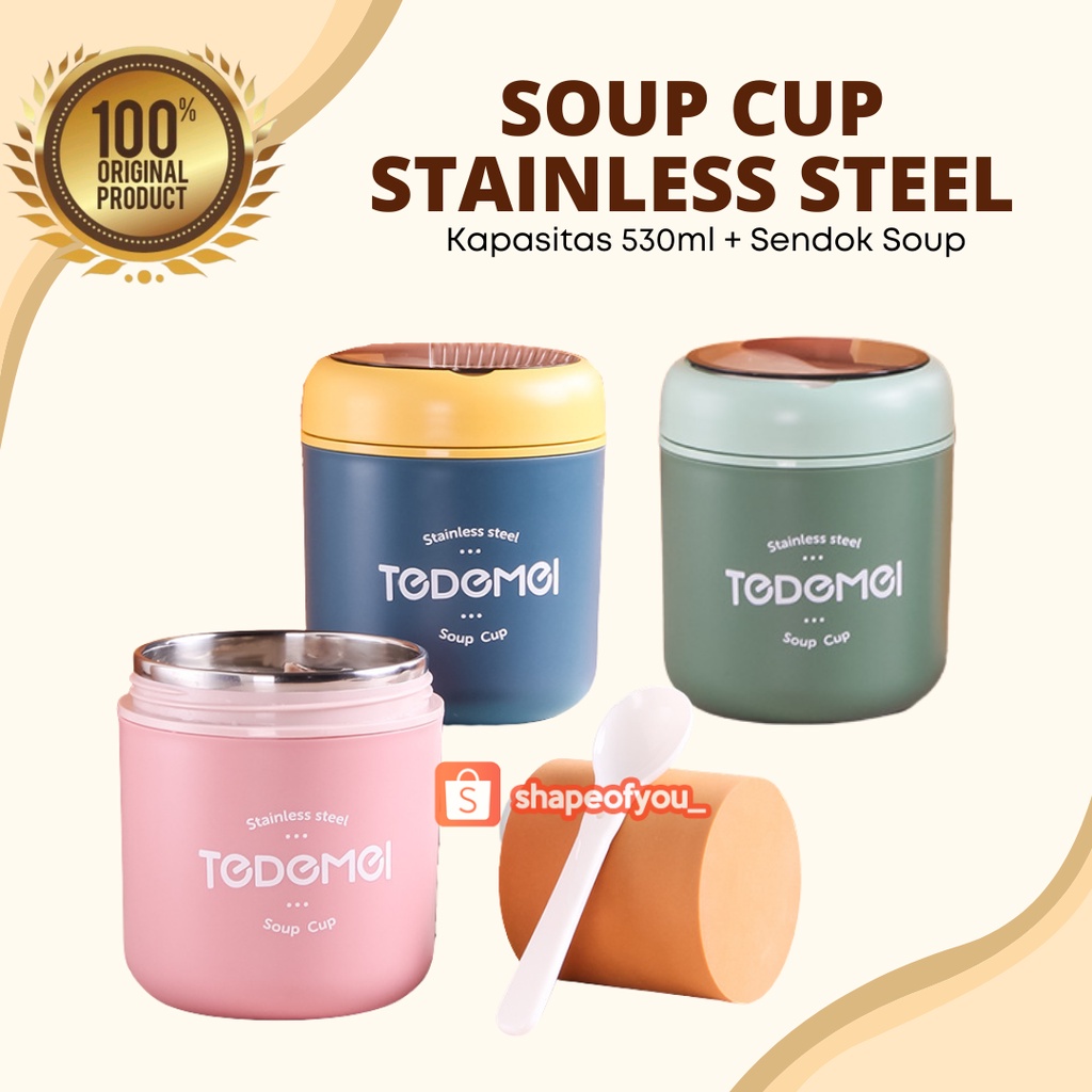 Portable Soup Cup Anti Tumpah Breakfast Cup Dengan Tutup Tahan Panas Dan Anti Tumpah