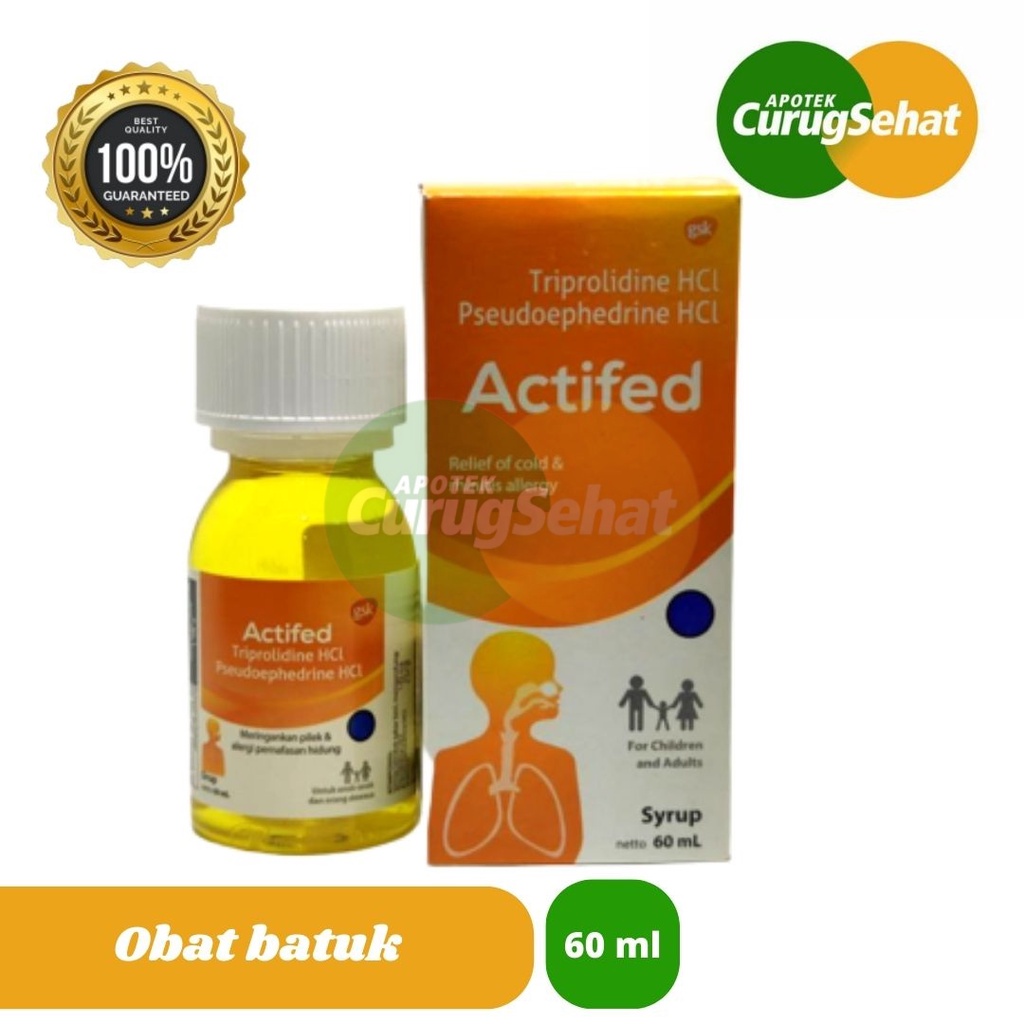 Actifed Sirup Actifed Kuning Obat pilek Sirup Dewasa/Anak (60 ml)