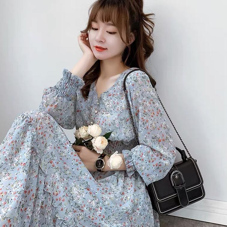 Sale Dress Korean Import /Midi Dress Bunga Flora 6099