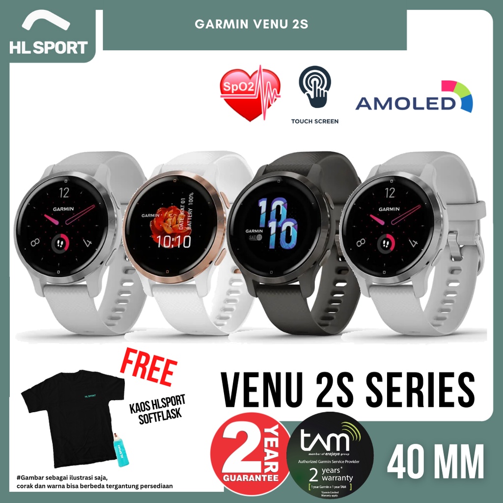 Garmin Venu 2S GPS Lifestyle Smartwatch Amoled Music