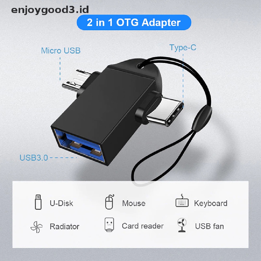 【 Rready Stock 】 Aluminum Alloy 3 in 1 Android OTG Adapter Mobile Phone Adapter Usb Connector Multi-Function Type C to USB Connector OTG Adapter （ ID ）