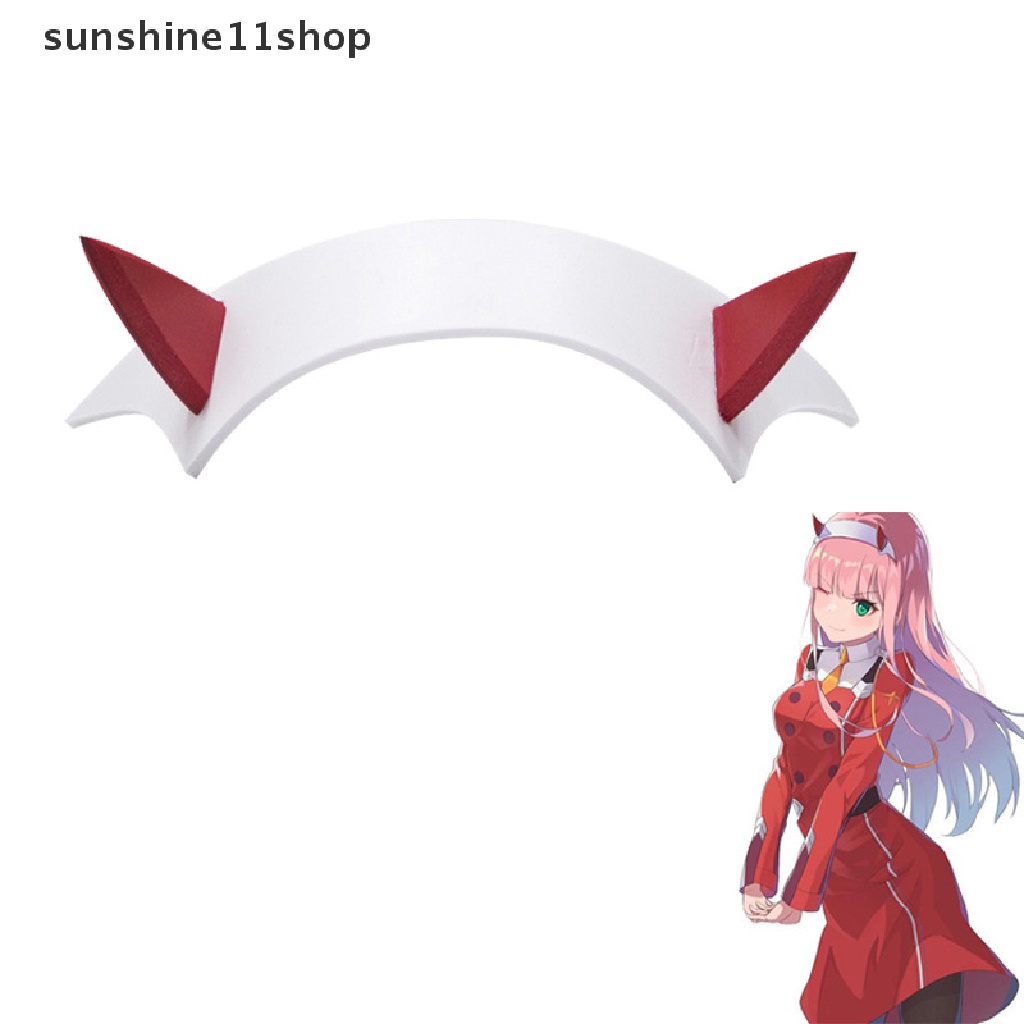Sho Cosplay DARLING In The FRANXX Zero Two Headwear Horn Hairclip Bando Ikat Rambut N