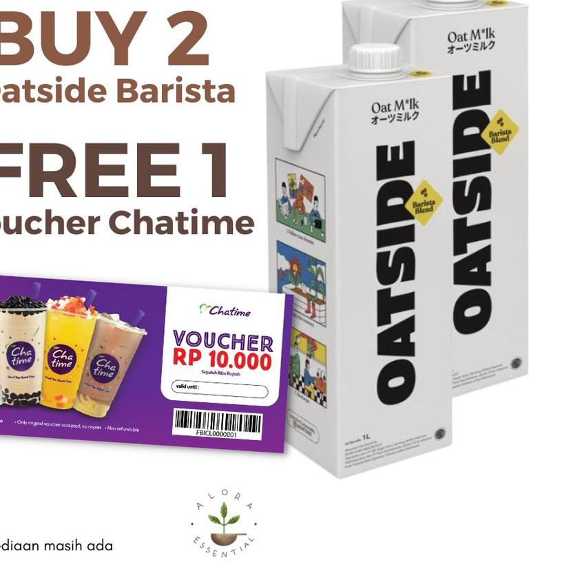 

➻ Oatside Barista Oat Milk 1L - Susu Oat Gandum Lactose & Dairy Free ➢