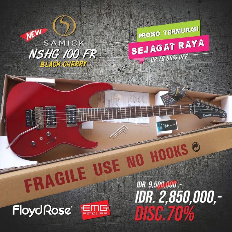 PROMO NEW ITEM SAMICK SGW NSHG 100 FR With EMG PICKUPS & FLOYDROSE TREMOLO MURAH