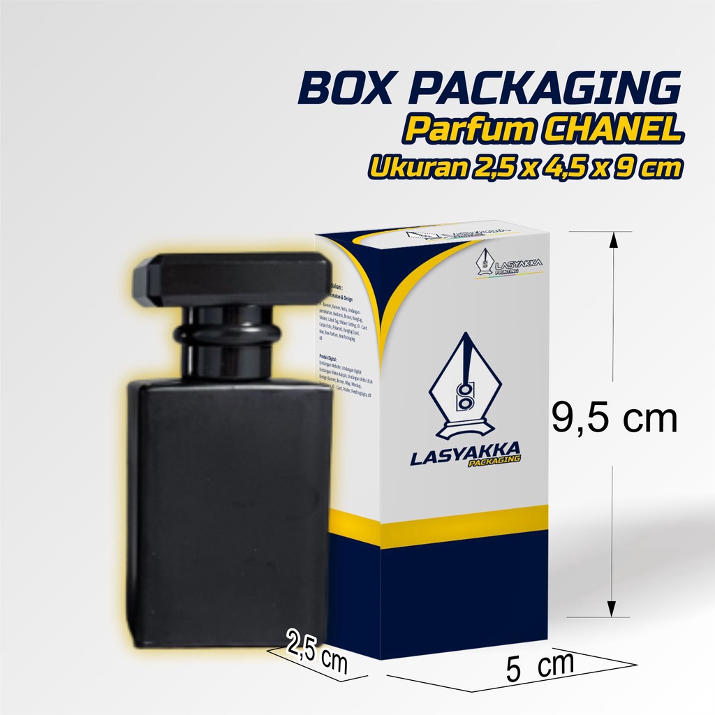 box parfum chanel CUSTOM / box packaging CUSTOM / box ukuran parfum chanel 30 ml