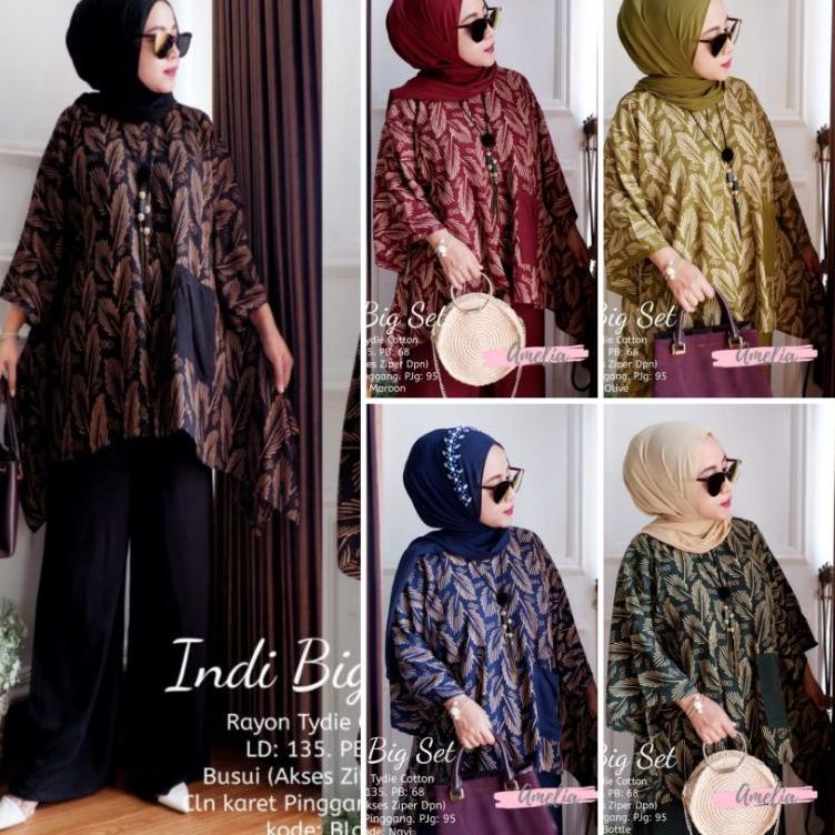 Chekout SETELAN WANITA/SETELAN TUNIK DRESS EMIRA/ SET JUMBO/ONE SET WAKA WAKA