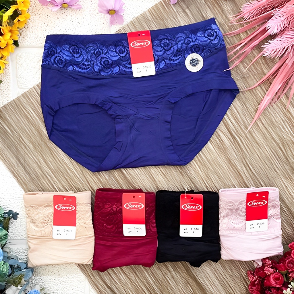 Celana Dalam Wanita Brukat Renda Cantik CD Sorex 31636 Free Size Random Warna