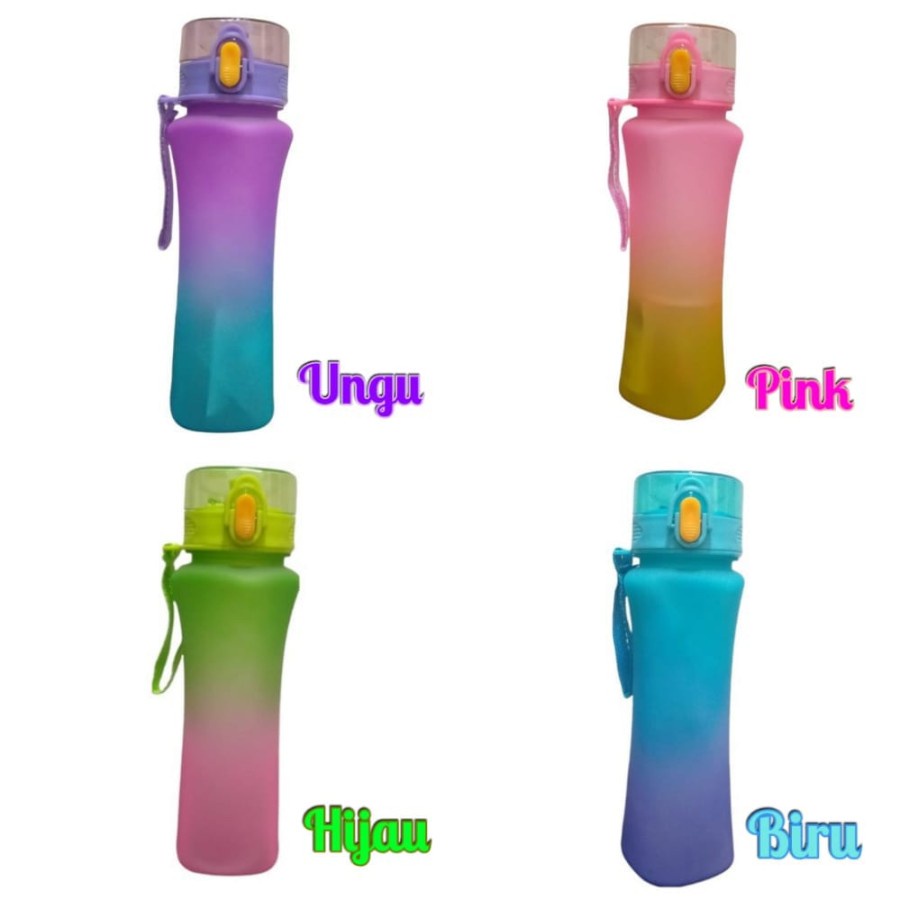 Botol Minum Viral Gradasi 700 Ml / Botol Minum Aesthetic Warna Warni