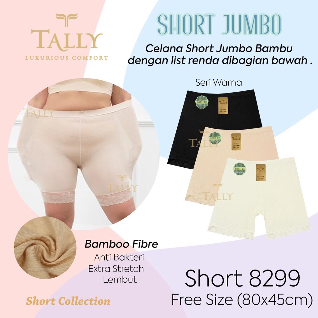 Celana Short Wanita Tally 8299 (Fit to 5L) Bamboo Fiber |jjc