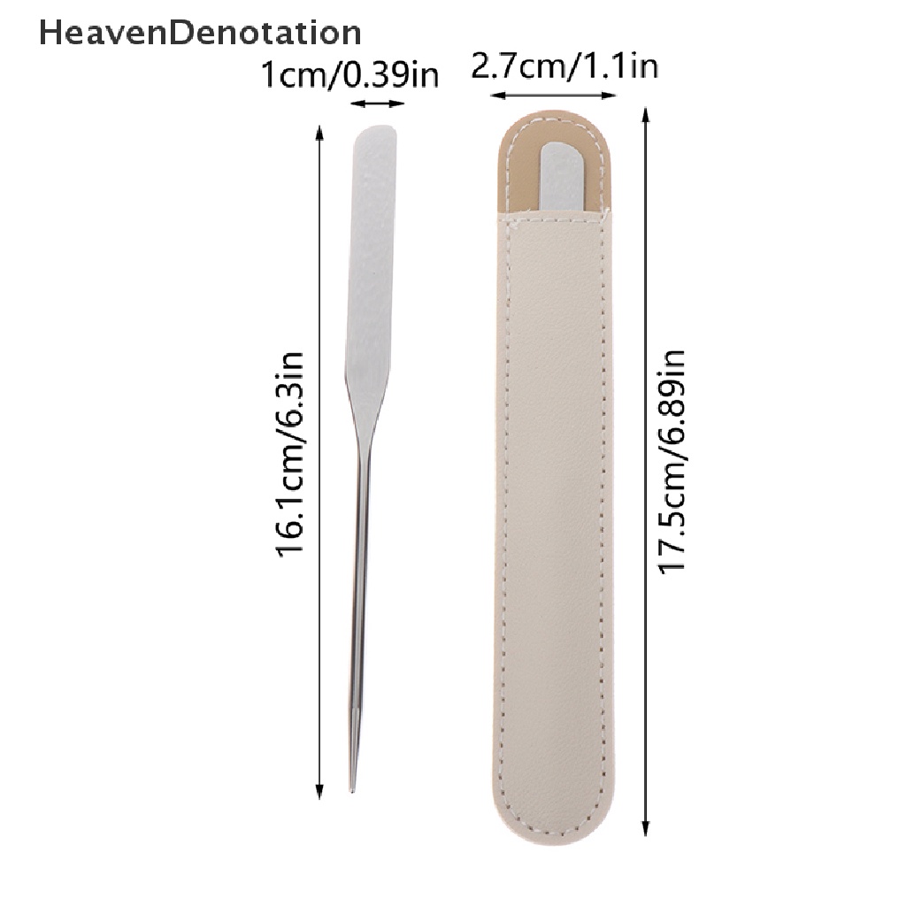 [HeavenDenotation] Spatula Toner Makeup Kepala Ganda Bahan Stainless Steel Dengan Tongkat Pencampur Tas PU HDV