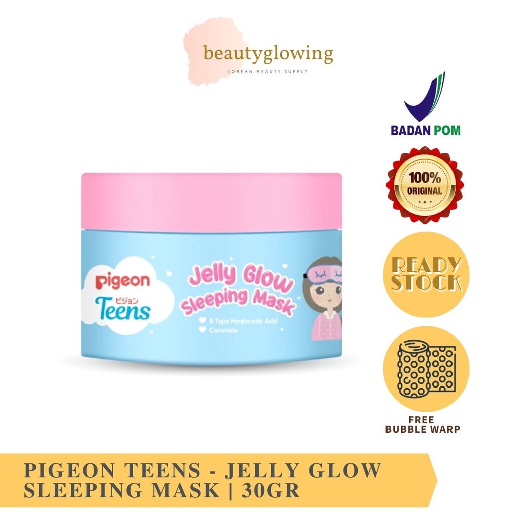 PIGEON TEENS JELLY GLOW SLEEPING MASK Tingkatkan Kolagen Pada Kulit Wajah Lindungi Dari Radikal Bebas