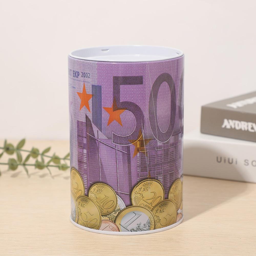 Populer Kotak Uang Silinder Logam Euro Dollar Berbentuk bank Tabungan Kreatif