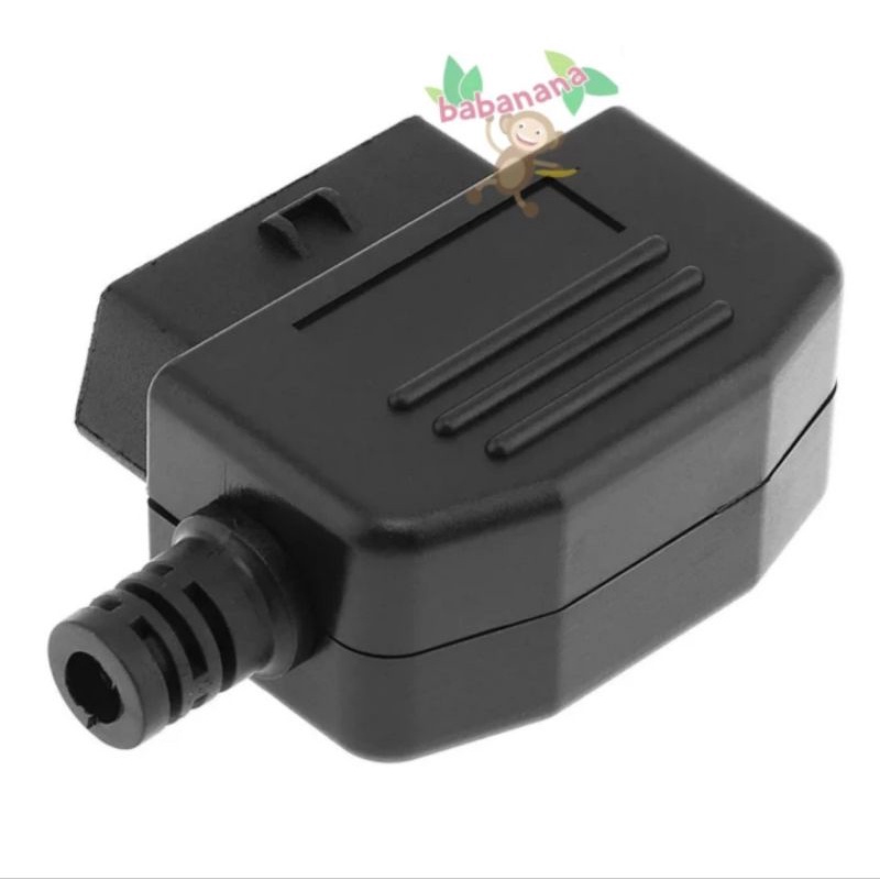 Housing OBD 16Pin Female Connector Rumah Car Diagnostic Cable Siku L