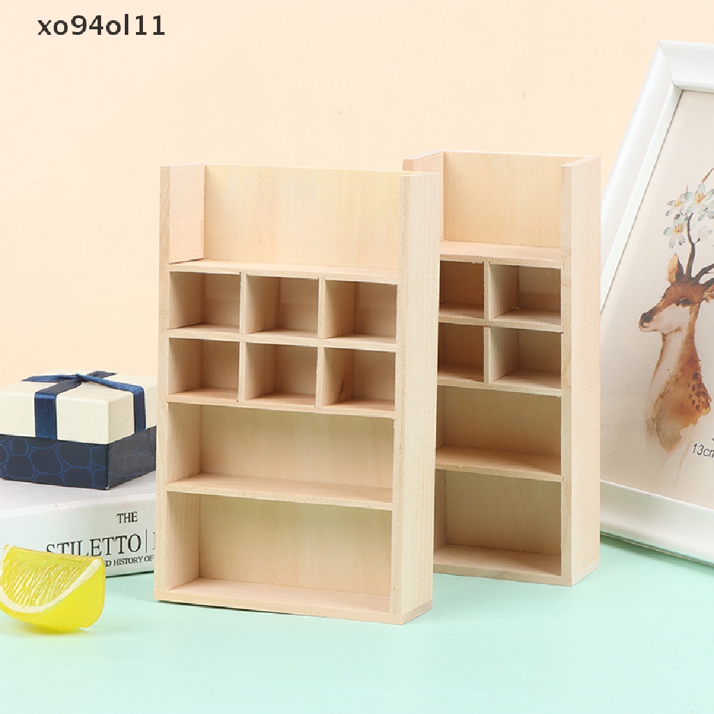 Xo Miniatur scene of doll house model Penyimpanan manual Rak Penyimpanan OL