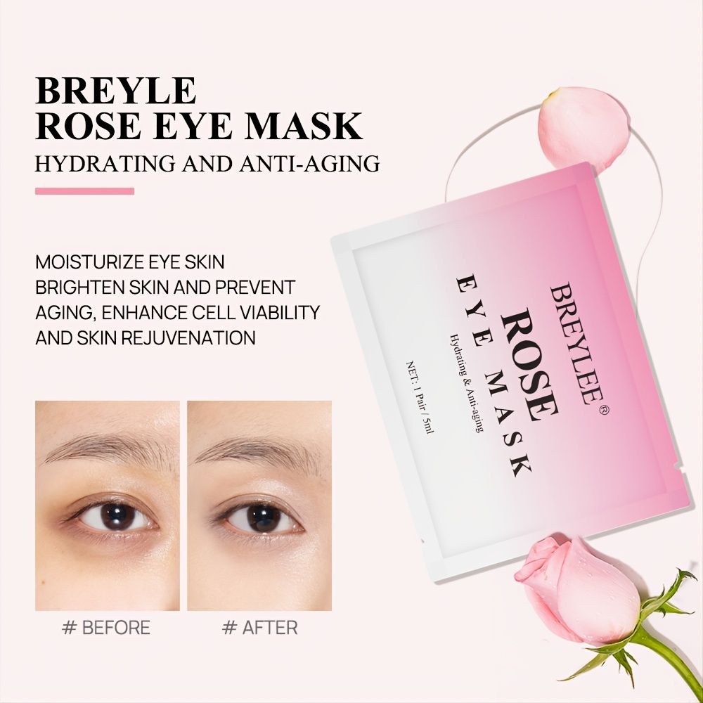 (READY) BREYLEE Eye Mask Hyaluronic Vit C Retinol Rose BY0025 0001 0032 - 8Pcs