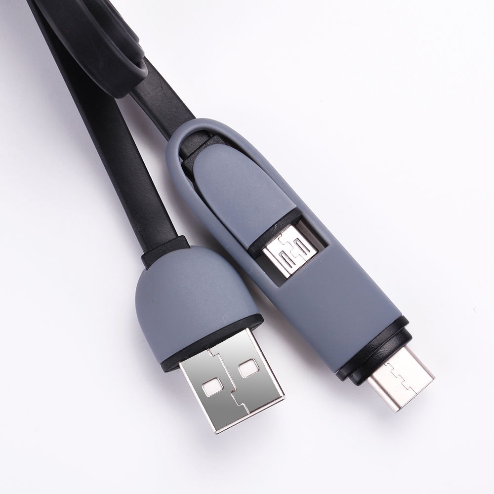 Kabel Charger Data 2in1 Type C &amp; Micro USB to USB C Untuk Android samsung huawei/Hot Sale